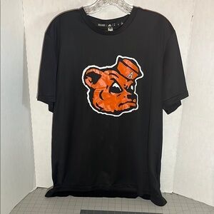 Adidas Black Tee with Orange Bear Graphic
